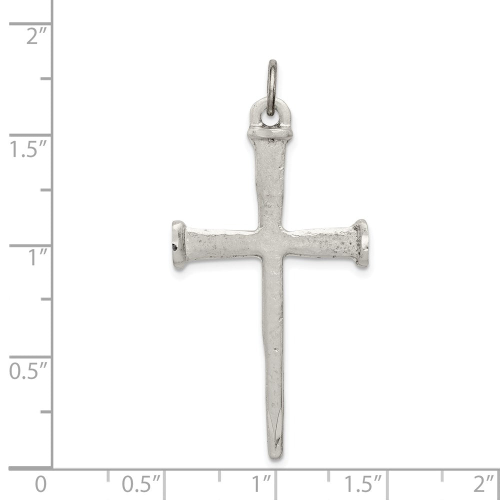 Sterlingsilber Antikisiert Nail Kreuz Anhänger