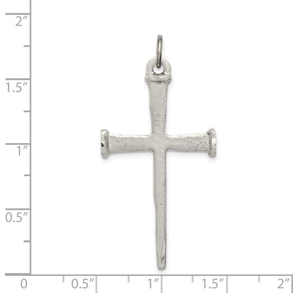 Sterlingsilber Antikisiert Nail Kreuz Anhänger