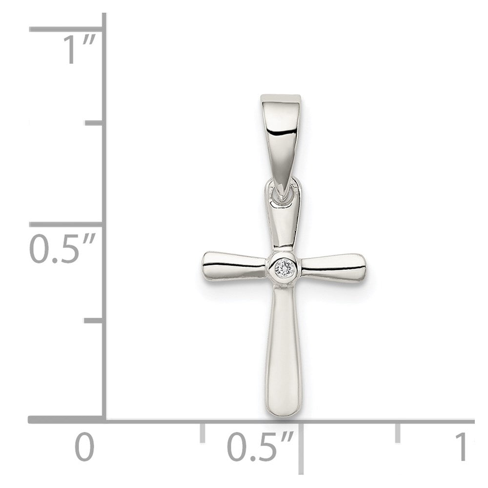Sterlingsilber Zirkonia Kreuz Anhänger