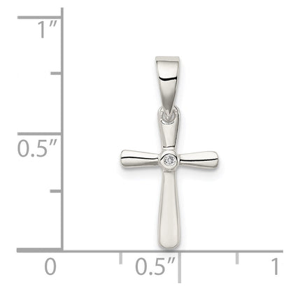Sterlingsilber Zirkonia Kreuz Anhänger