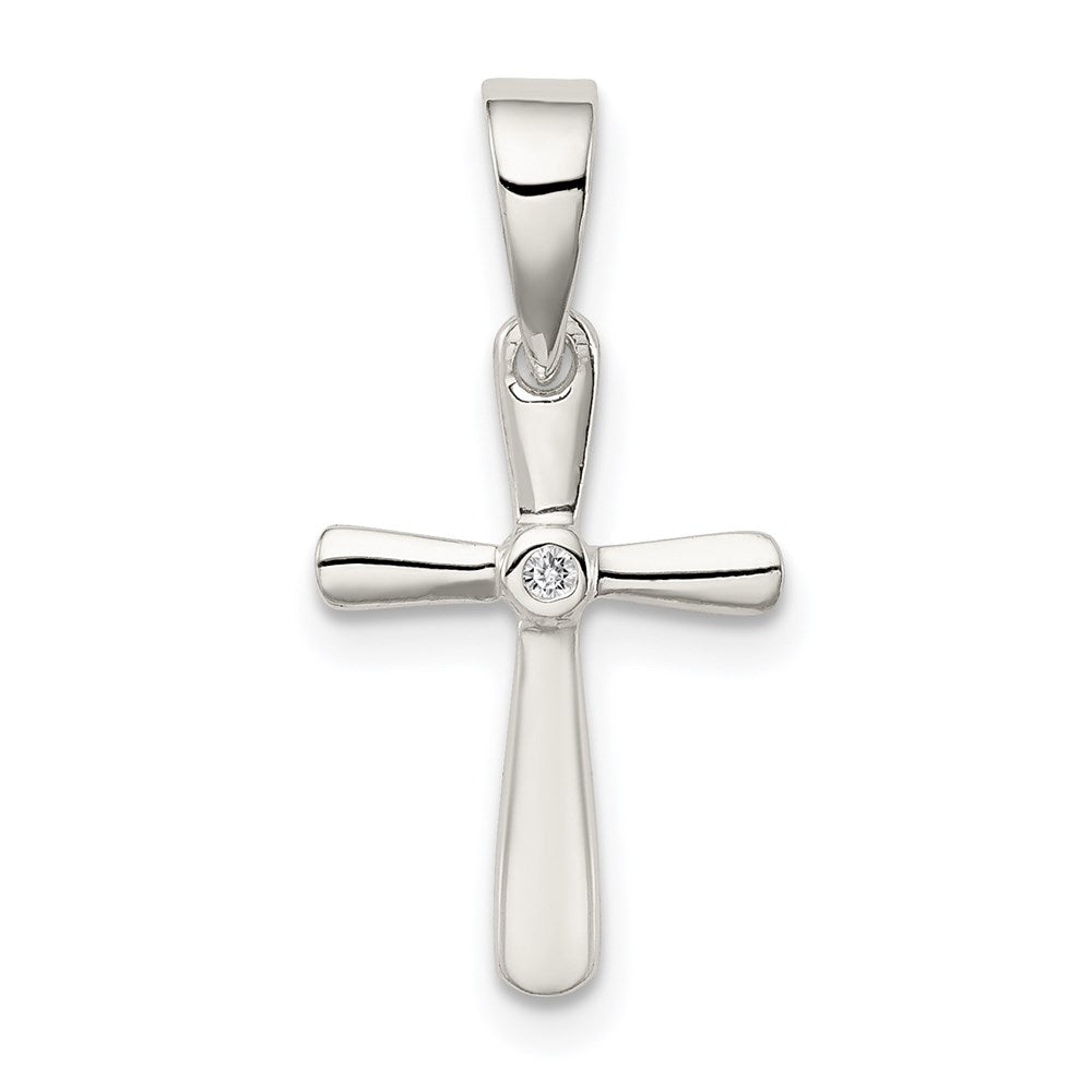 Sterlingsilber Zirkonia Kreuz Anhänger