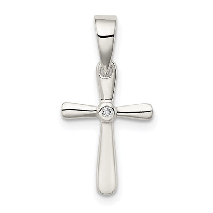 Sterlingsilber Zirkonia Kreuz Anhänger