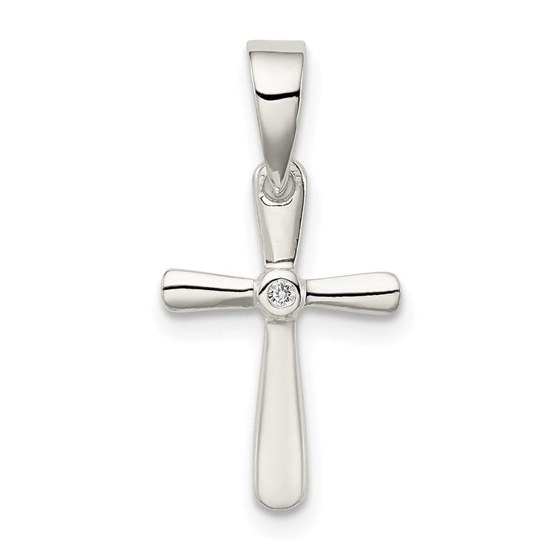 Sterlingsilber Zirkonia Kreuz Anhänger