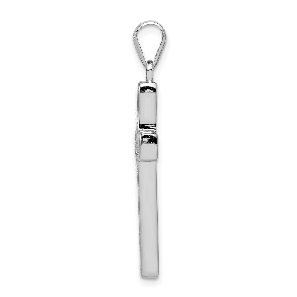 Sterlingsilber Rhodiniert Zirkonia Kreuz Anhänger