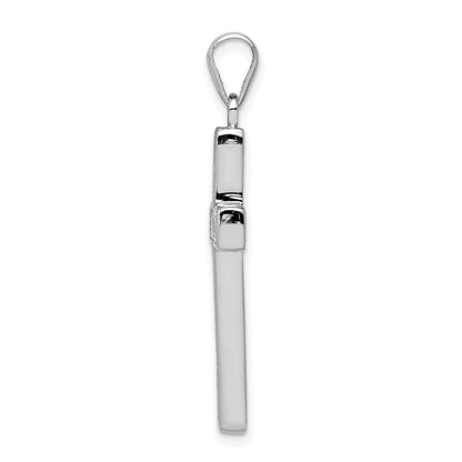 Sterlingsilber Rhodiniert Zirkonia Kreuz Anhänger