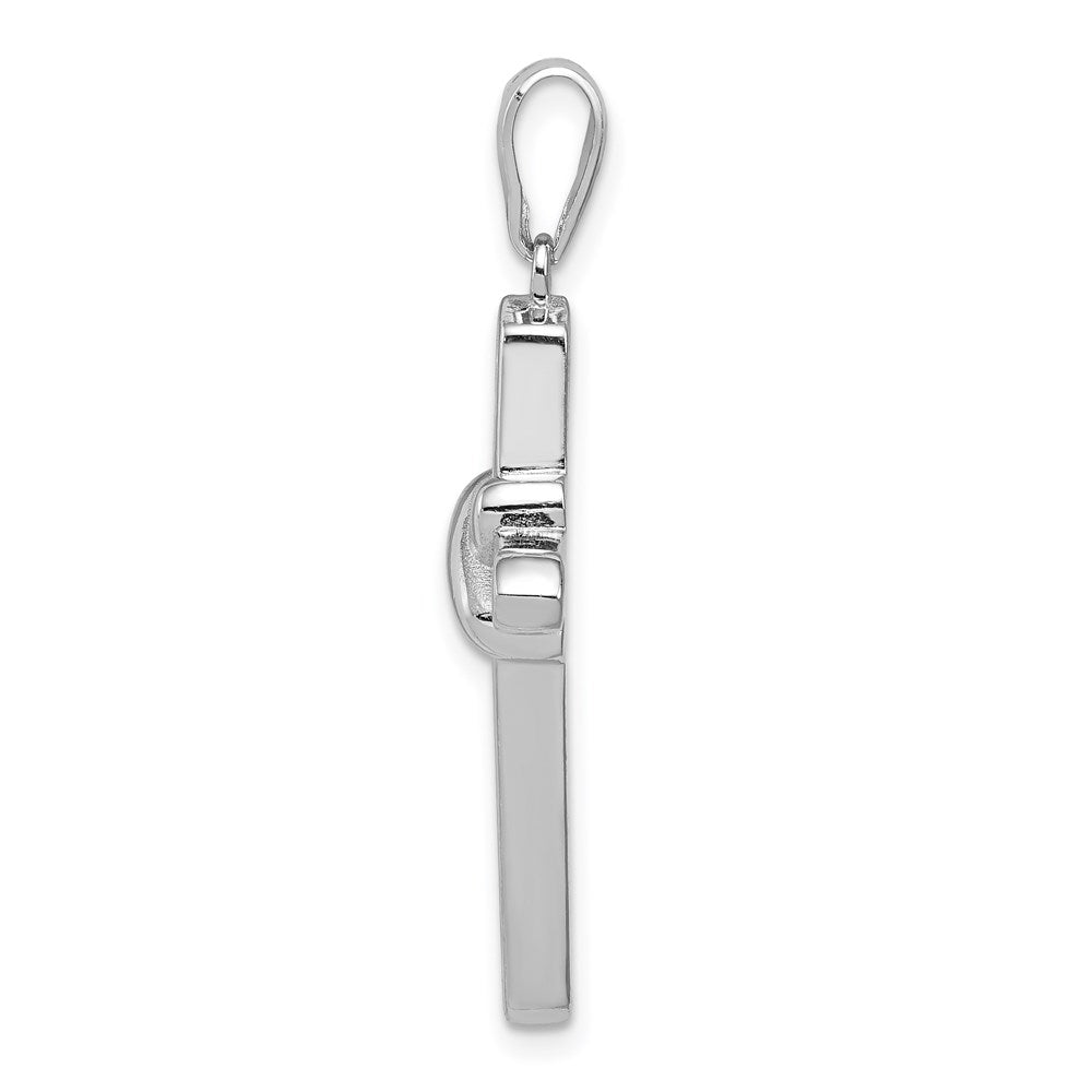 Sterlingsilber Rhodiniert Zirkonia Kreuz Charm