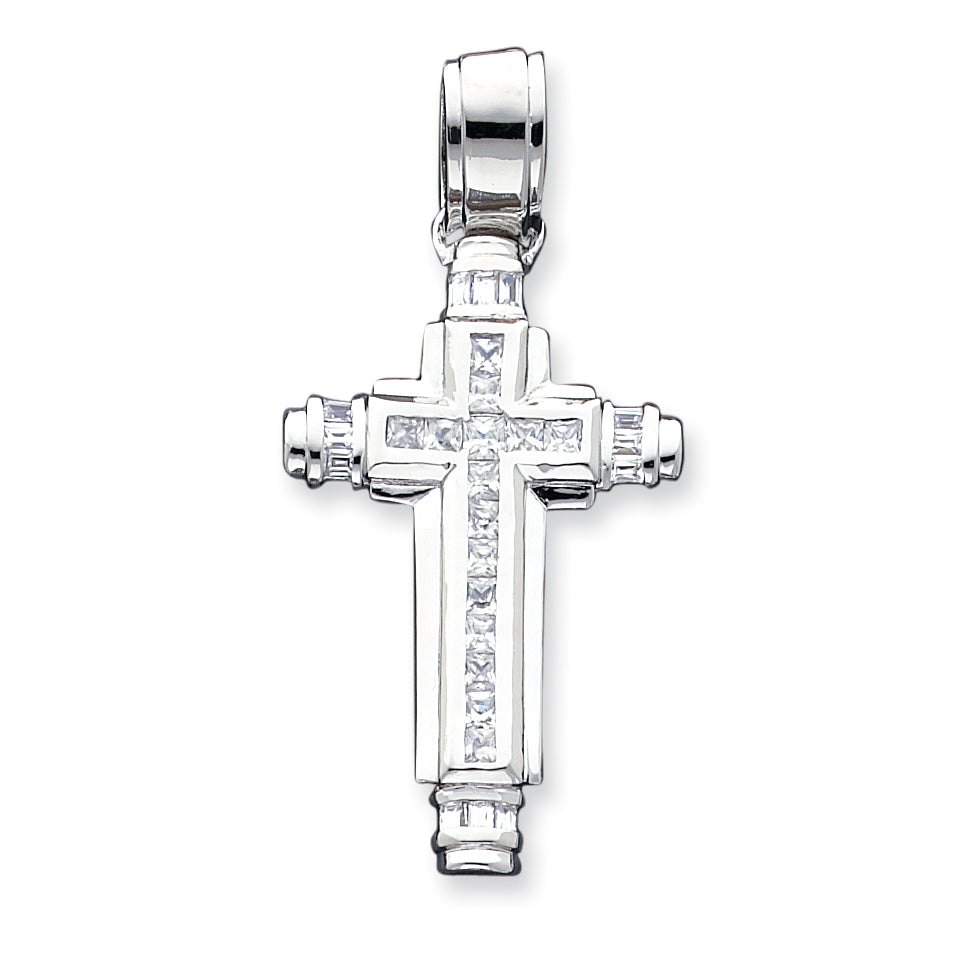 Sterlingsilber Zirkonia Kreuz Anhänger
