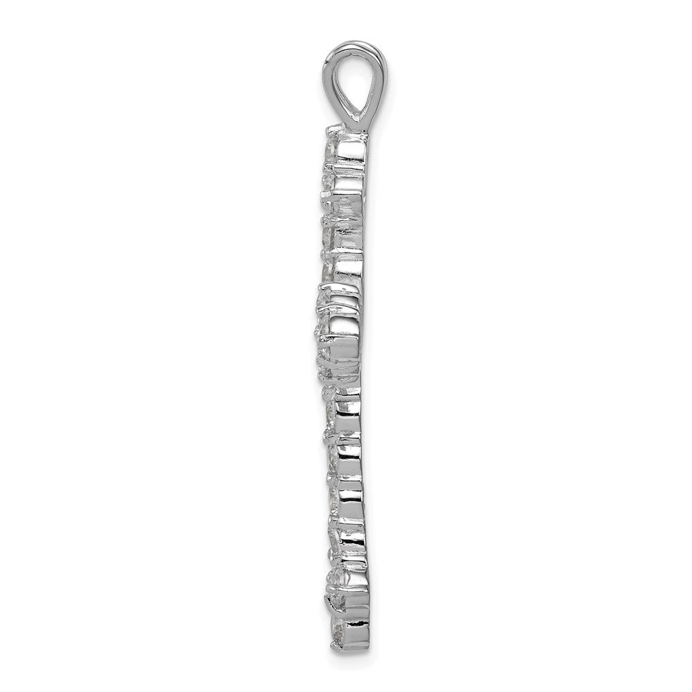 Sterlingsilber Rhodiniert Zirkonia Kreuz Anhänger