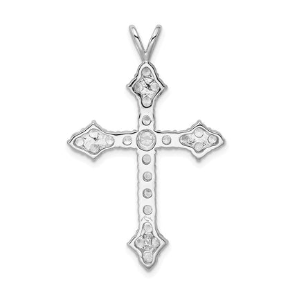 Sterlingsilber Rhodiniert Zirkonia Kreuz Anhänger