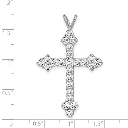 Sterlingsilber Rhodiniert Zirkonia Kreuz Anhänger