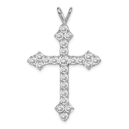 Sterlingsilber Rhodiniert Zirkonia Kreuz Anhänger