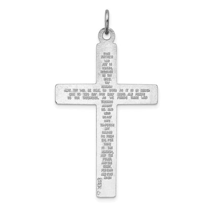 Sterlingsilber Rhodiniert Kreuz Lord Gebet Anhänger