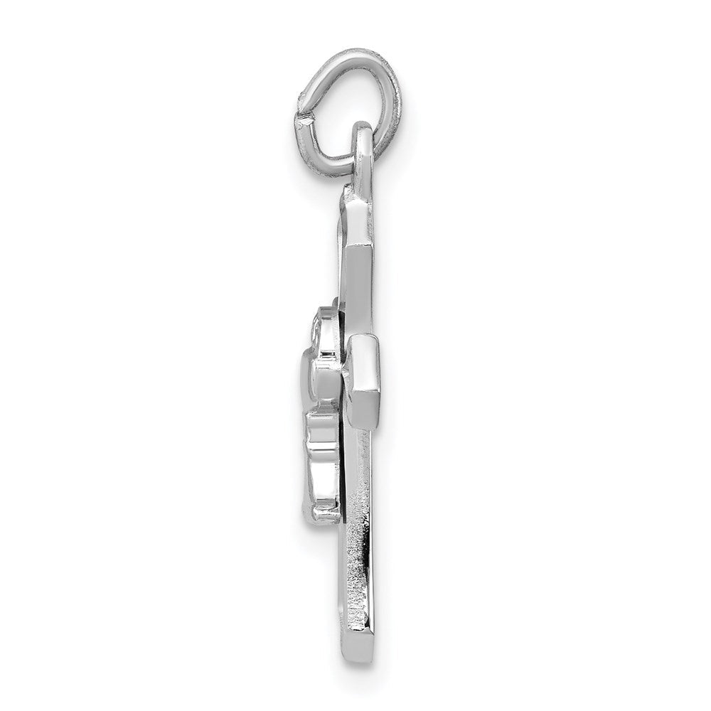 Sterlingsilber Rhodiniert Kelch Kreuz Charm