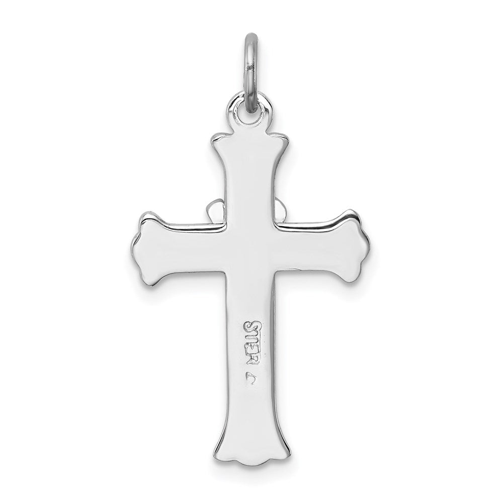 Sterlingsilber Rhodiniert Emailliert Kreuz mit Taube Charm