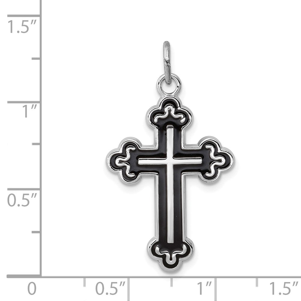 Sterlingsilber Rhodiniert Emailliert Kreuz Anhänger
