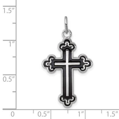 Sterlingsilber Rhodiniert Emailliert Kreuz Anhänger