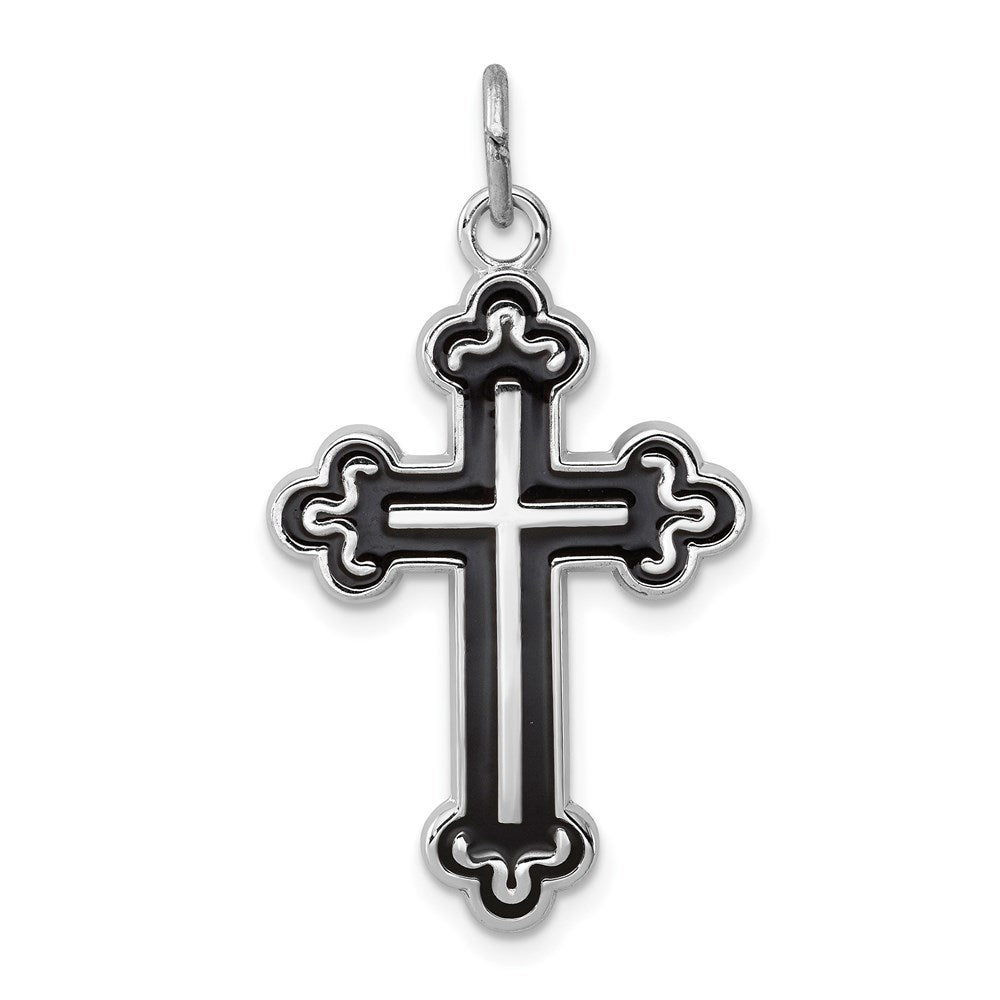 Sterlingsilber Rhodiniert Emailliert Kreuz Anhänger