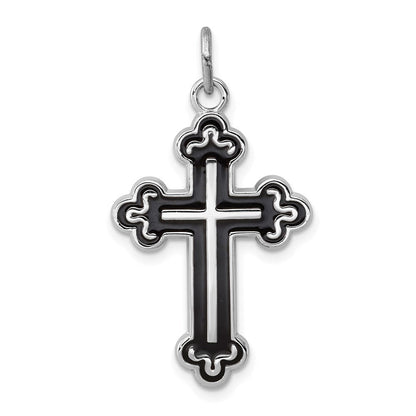 Sterlingsilber Rhodiniert Emailliert Kreuz Anhänger