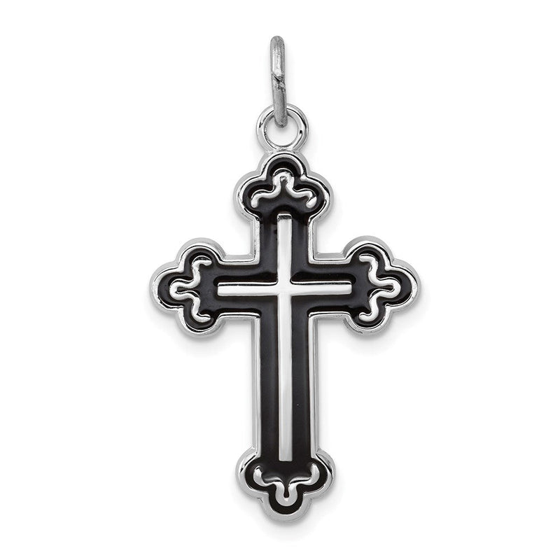 Sterlingsilber Rhodiniert Emailliert Kreuz Anhänger