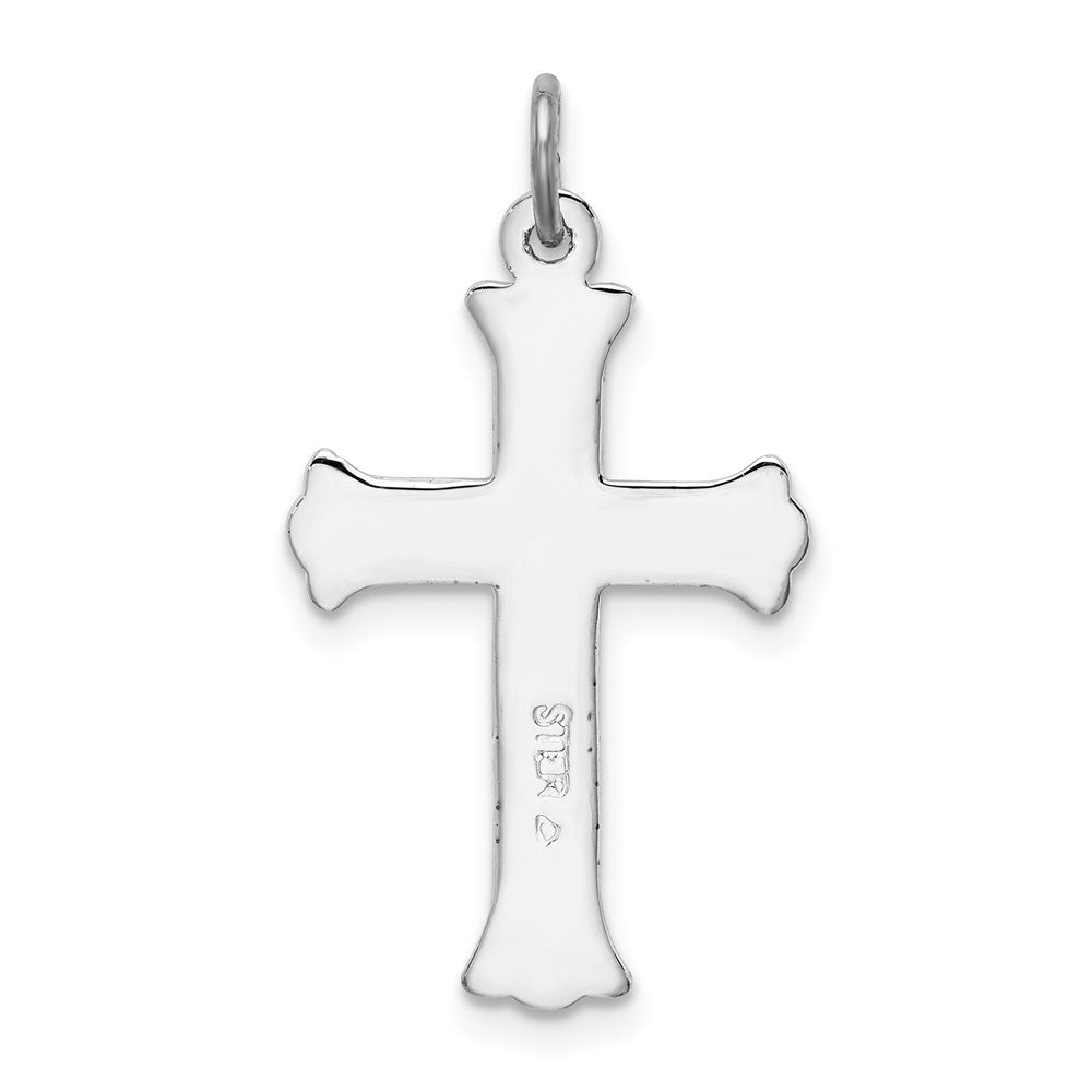 Sterlingsilber Rhodiniert Emailliert Kreuz Charm