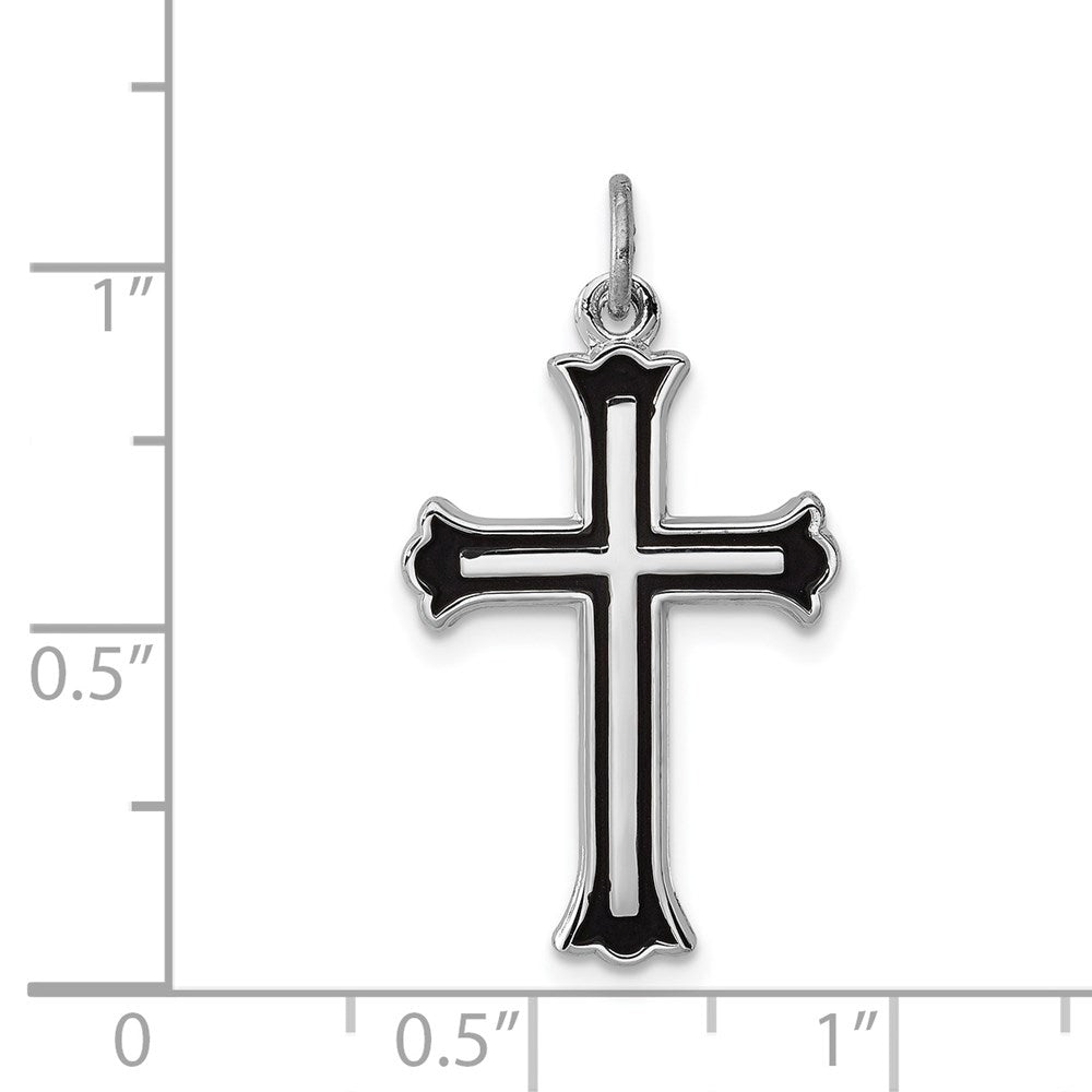 Sterlingsilber Rhodiniert Emailliert Kreuz Charm