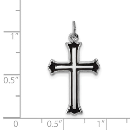 Sterlingsilber Rhodiniert Emailliert Kreuz Charm