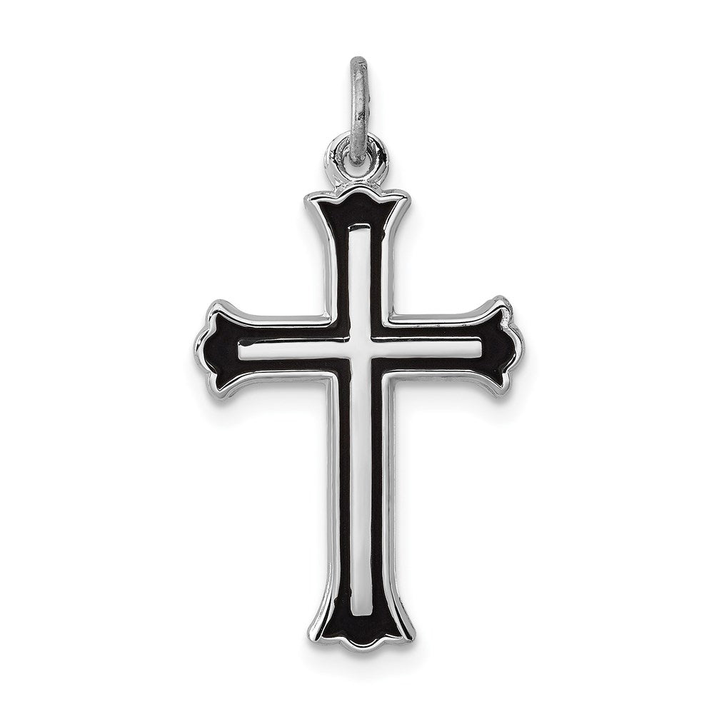 Sterlingsilber Rhodiniert Emailliert Kreuz Charm