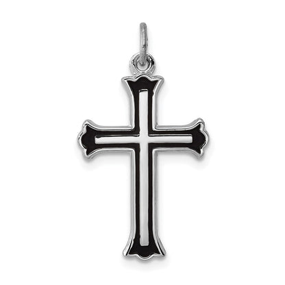 Sterlingsilber Rhodiniert Emailliert Kreuz Charm