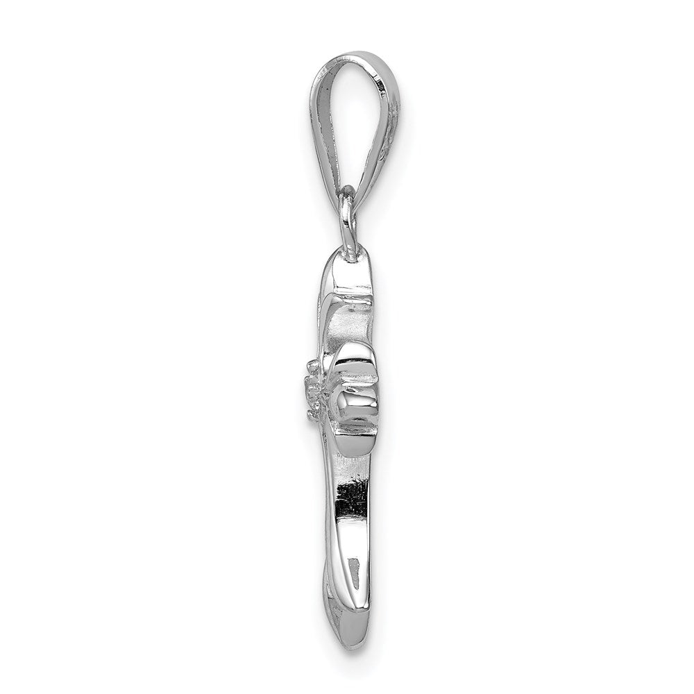 Sterlingsilber Rhodiniert Zirkonia Kreuz Anhänger