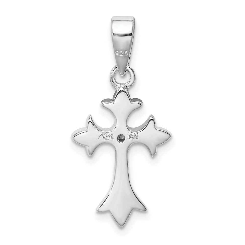 Sterlingsilber Rhodiniert Zirkonia Kreuz Anhänger