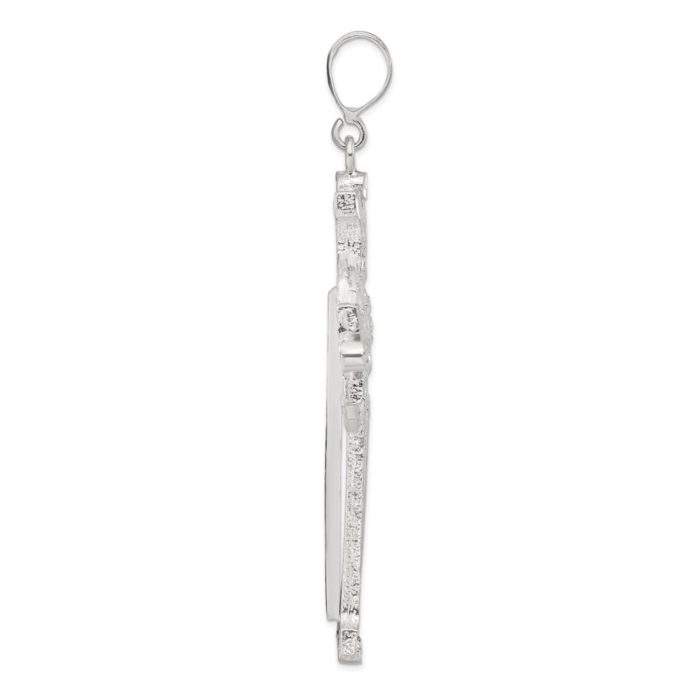 Sterlingsilber Diamantiert & Strukturiert Iona Kreuz Anhänger