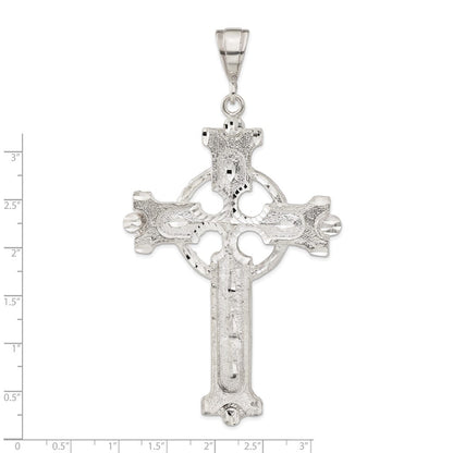 Sterlingsilber Diamantiert & Strukturiert Iona Kreuz Anhänger