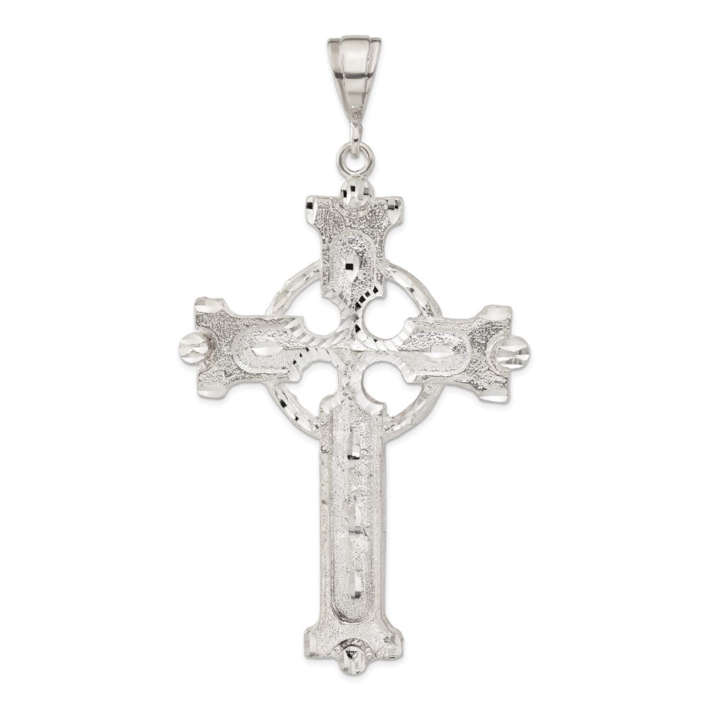 Sterlingsilber Diamantiert & Strukturiert Iona Kreuz Anhänger