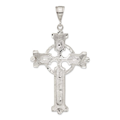 Sterlingsilber Diamantiert & Strukturiert Iona Kreuz Anhänger