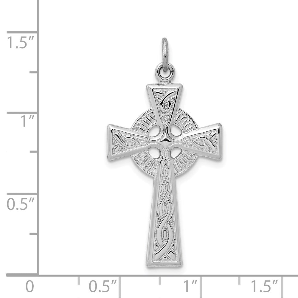 Sterlingsilber Rhodiniert Keltisch Kreuz Anhänger