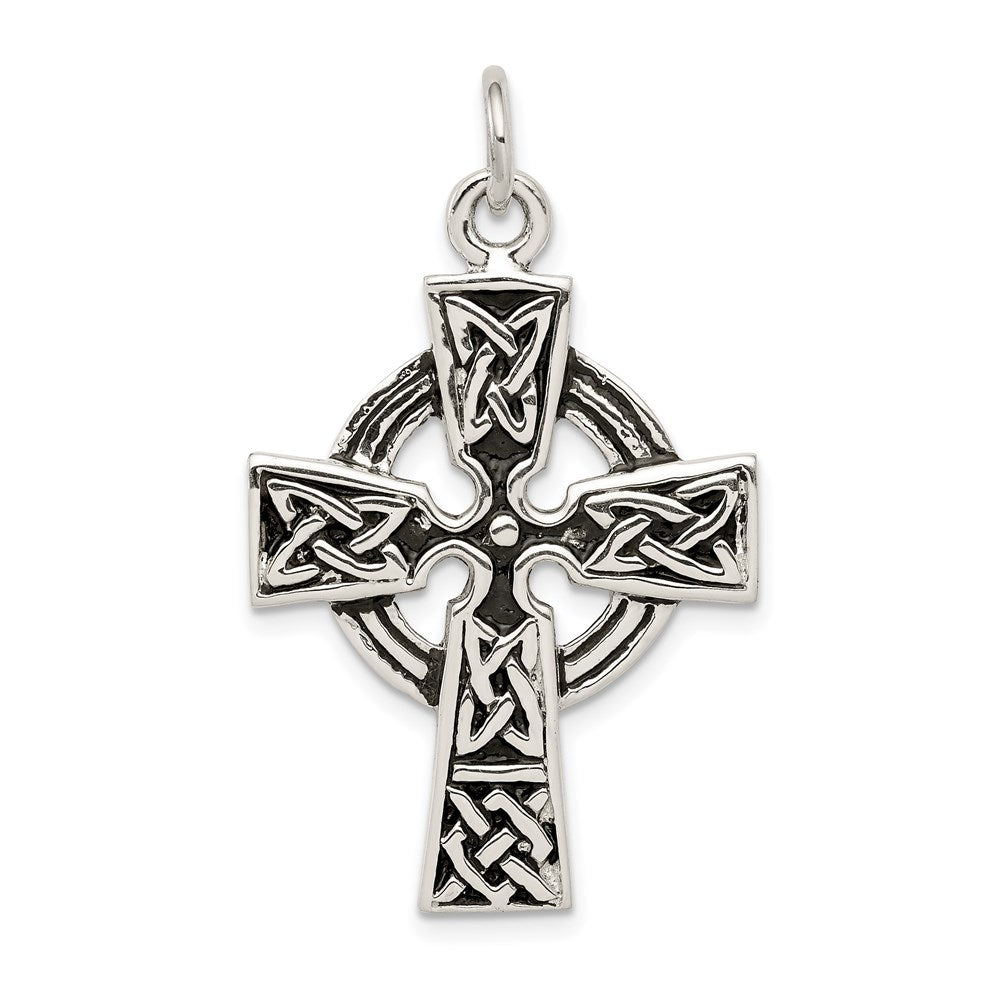Sterlingsilber Antikisiert Keltisch Kreuz Charm