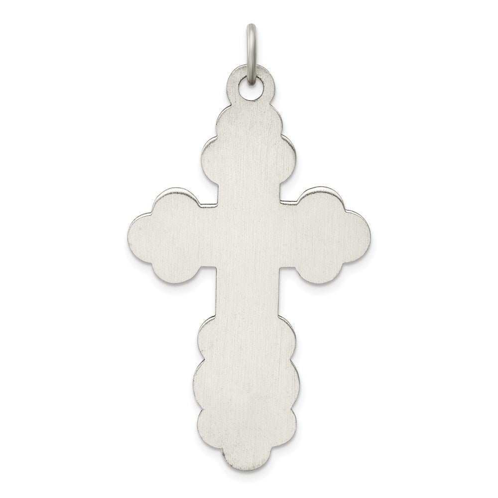 Sterlingsilber Antikisiert Eastern Orthodox Kreuz Charm