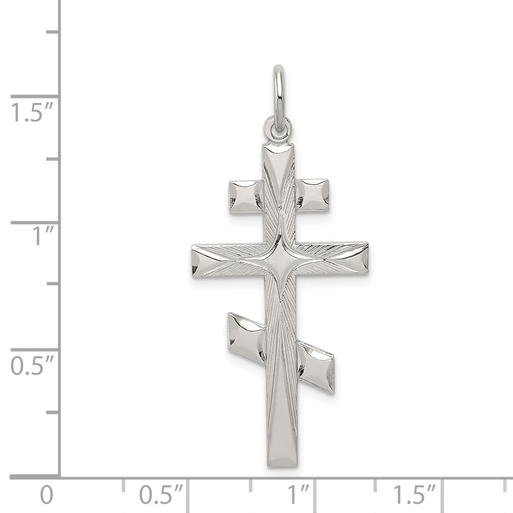 Sterlingsilber Eastern Orthodox Kreuz Anhänger