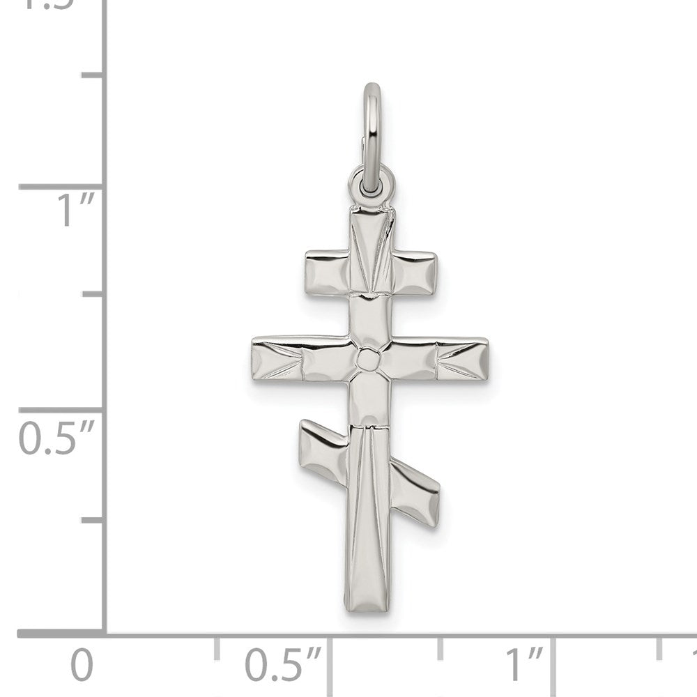 Sterlingsilber Eastern Orthodox Kreuz Charm