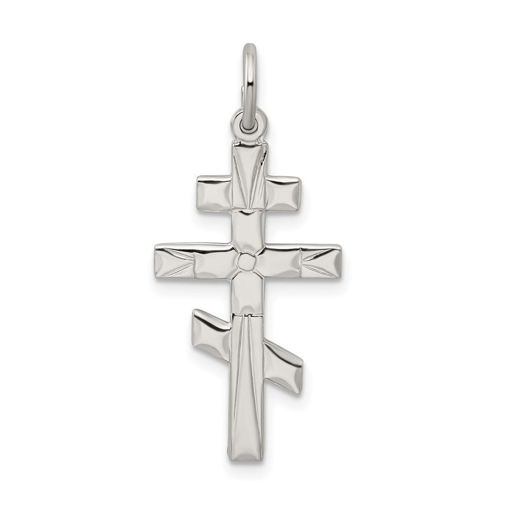 Sterlingsilber Eastern Orthodox Kreuz Charm