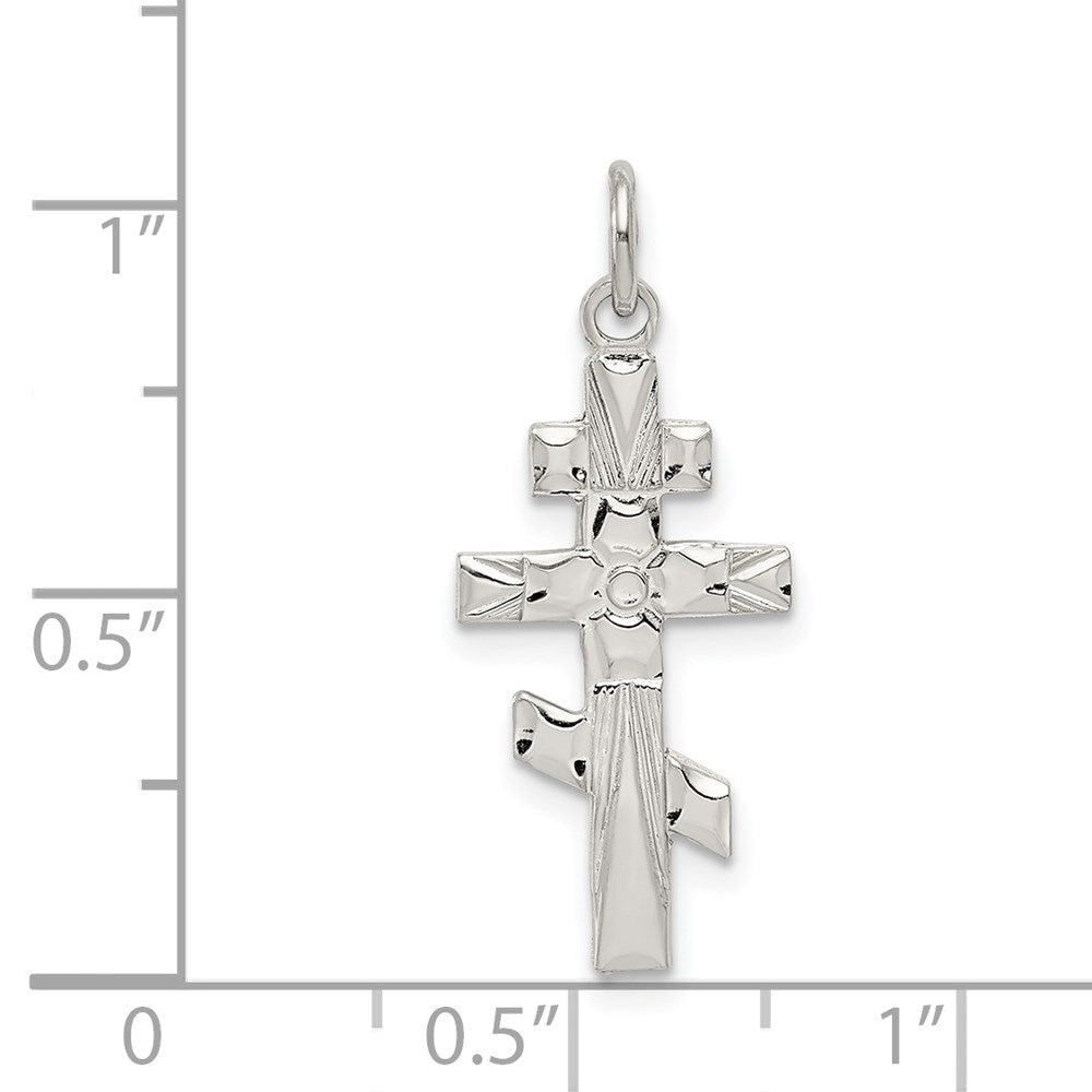 Sterlingsilber Eastern Orthodox Kreuz Charm