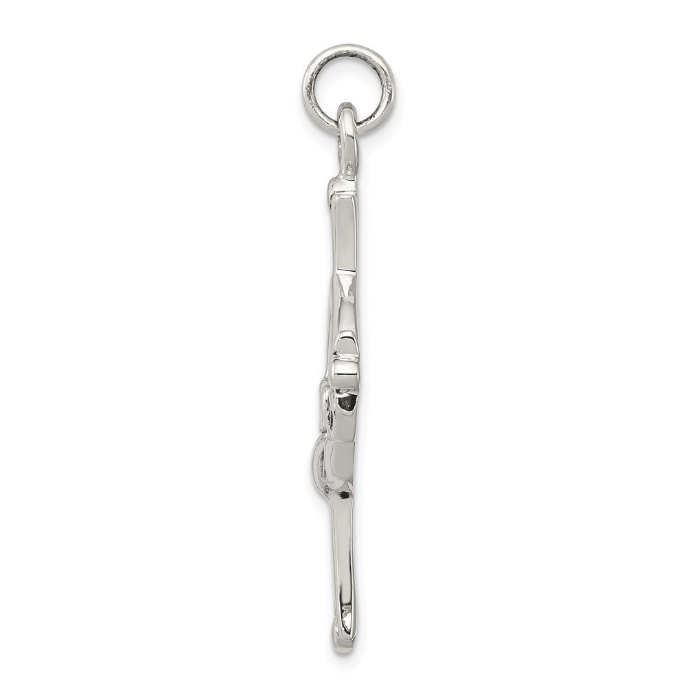 Sterlingsilber Antikisiert Claddagh Kreuz Charm