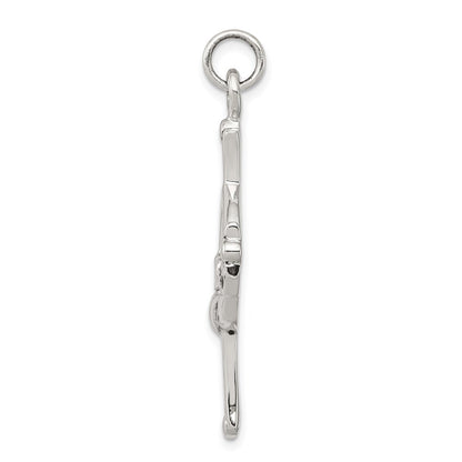 Sterlingsilber Antikisiert Claddagh Kreuz Charm