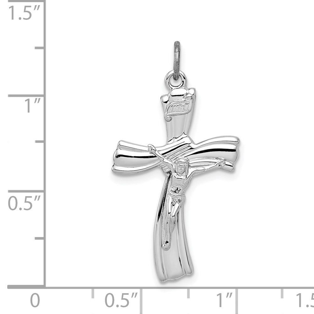 Sterlingsilber Rhodiniert Inri Kruzifix Anhänger