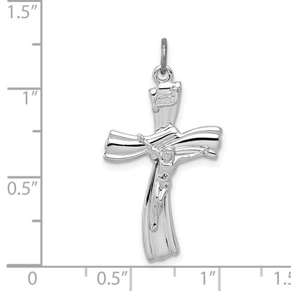 Sterlingsilber Rhodiniert Inri Kruzifix Anhänger