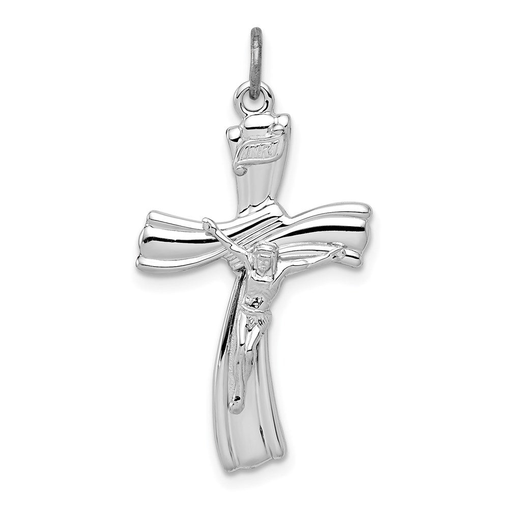 Sterlingsilber Rhodiniert Inri Kruzifix Anhänger