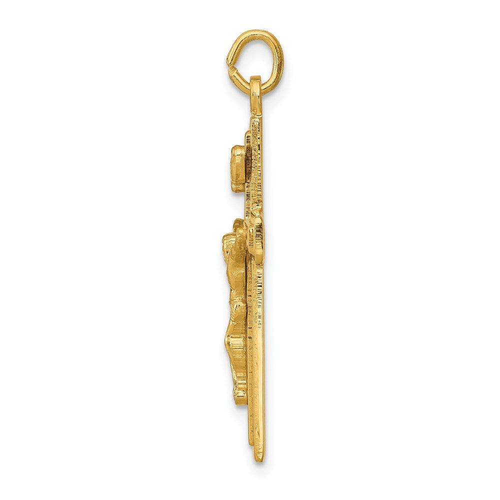 Sterlingsilber Emaille mit Gelb Vermeil Inri Kruzifix Charm