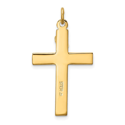 Sterlingsilber Emaille mit Gelb Vermeil Inri Kruzifix Charm