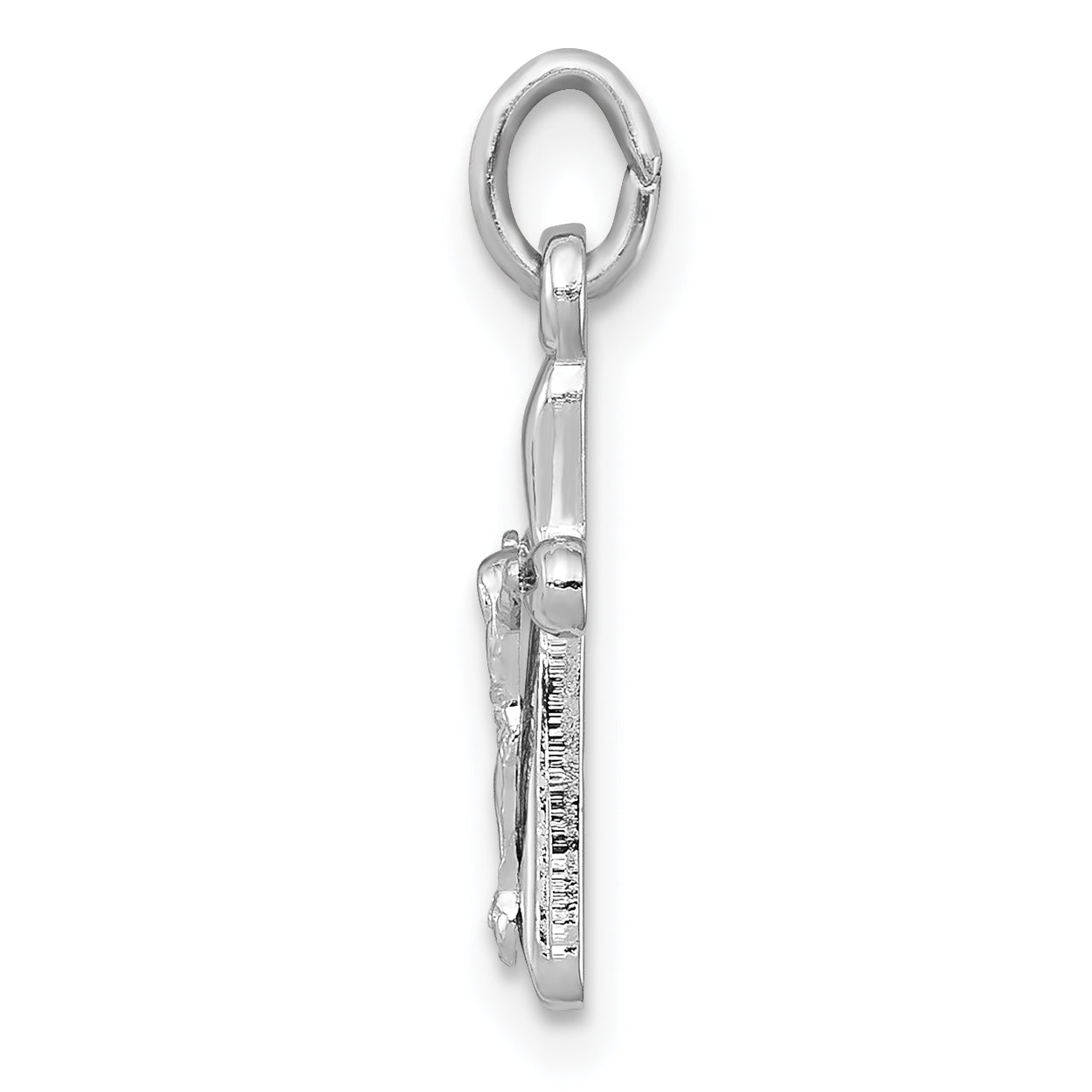 Sterlingsilber Rhodiniert Kruzifix Charm