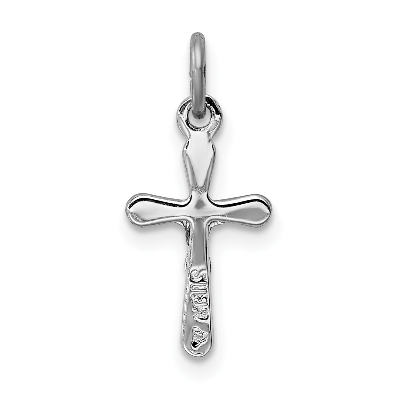 Sterlingsilber Rhodiniert Kruzifix Charm